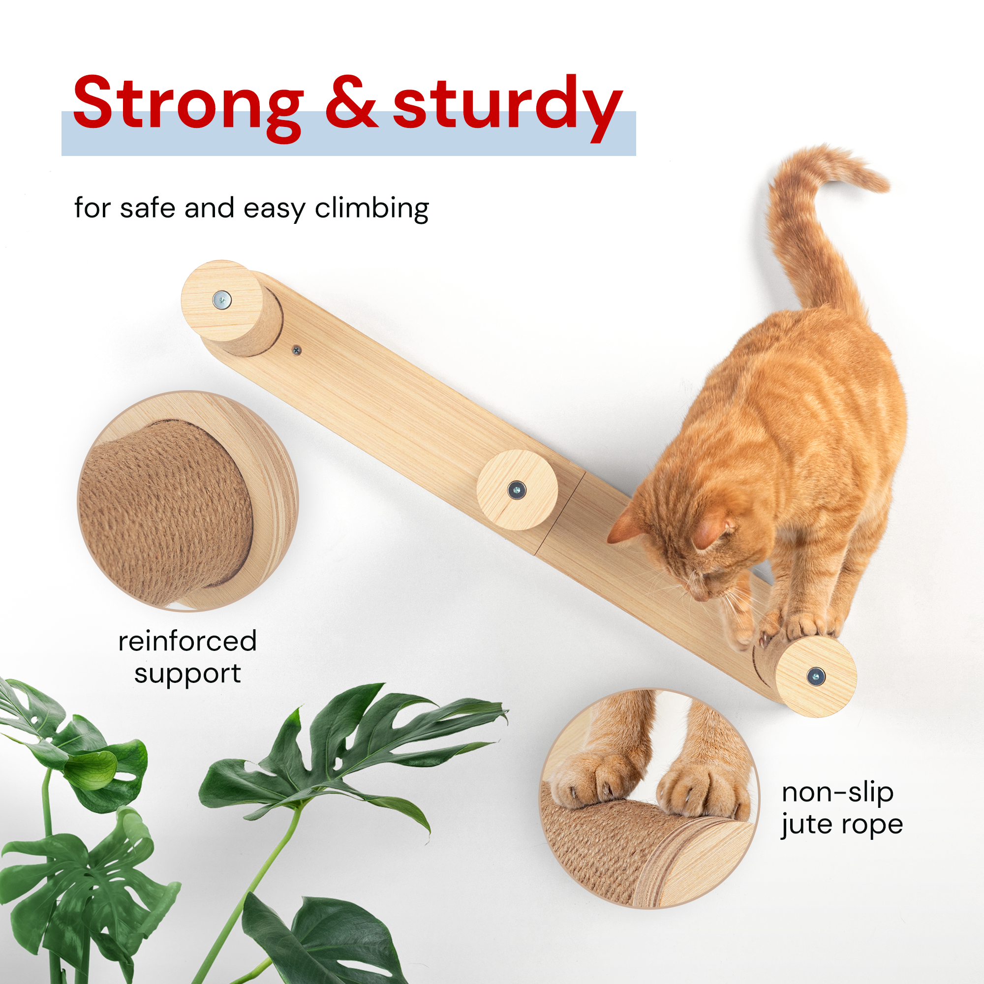 3 Step Cat Wall Stairs - HOPPA