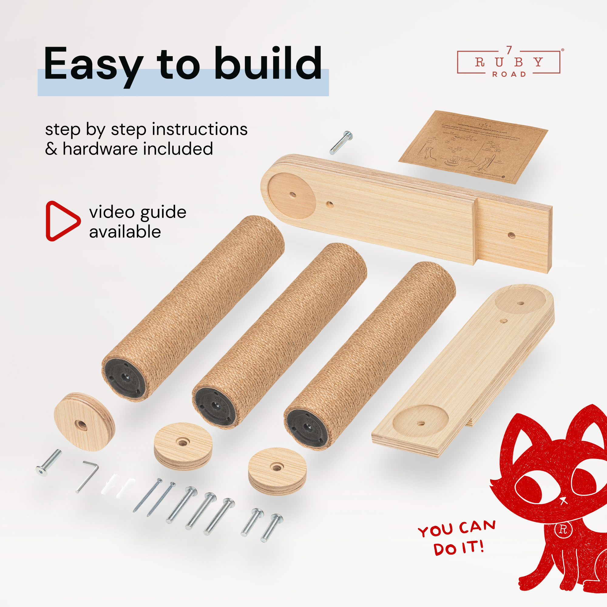 3 Step Cat Wall Stairs - HOPPA