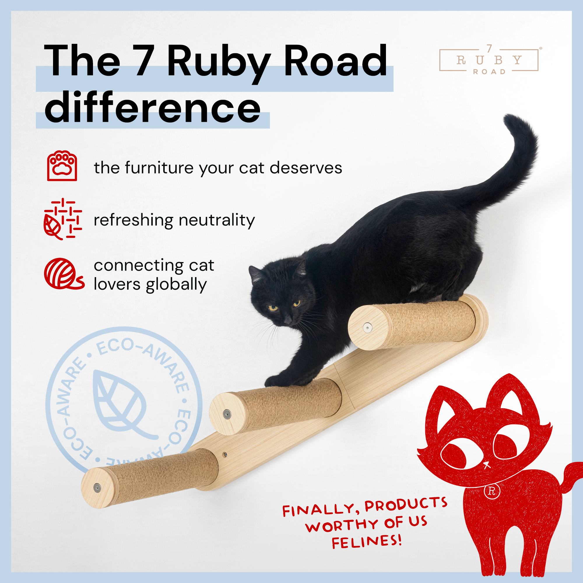 3 Step Cat Wall Stairs - HOPPA