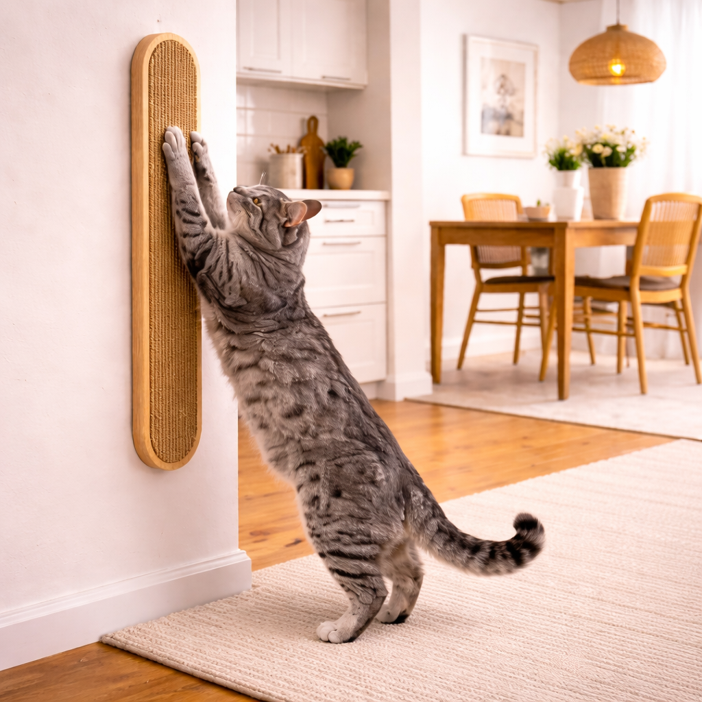 LISSE wall-mounted cat scratcher by 7 Ruby Road in neutral finish